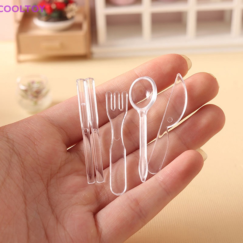 1 Bộ Muỗng Nĩa Trang Trí Nhà Búp Bê 1: 6