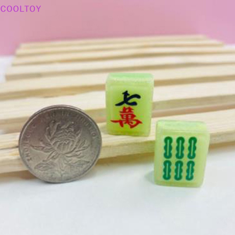 Cooltoy Bộ 5 Mô Hình Mạt Chược Trung Quốc Thu Nhỏ Bằng Nhựa Phát Sáng Trang Trí Thủ Công DIY Bán