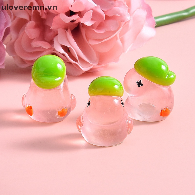 Bộ 5 Kẹp Tóc Hình Vịt Dạ Quang Bằng Nhựa Resin Trang Trí Sổ Tay DIY