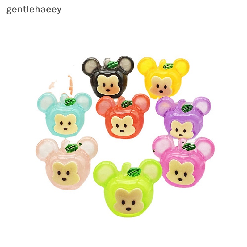 Set 2 Mặt Dây Chuyền Nhỏ Bằng Resin Dạ Quang Hình Động Vật Hoạt Hình Dễ Thương