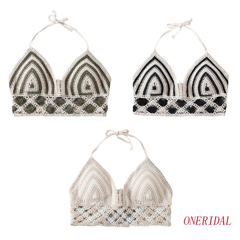 Oneri Áo Lót Dệt Kim Họa Tiết Kẻ Sọc Phối Màu Nổi Bật Thời Trang Mùa Hè Cho Nữ