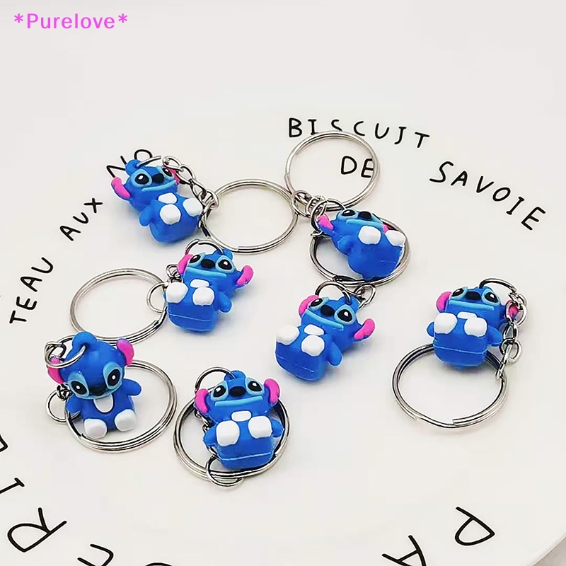 Set 2 Móc Khóa Hình Búp Bê Stitch Dễ Thương Mới