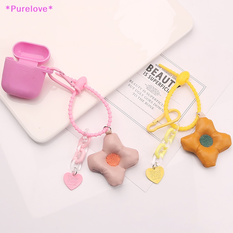 Móc Khóa Da Hình Hoa / Trái Tim Đáng Yêu Sáng Tạo Mới