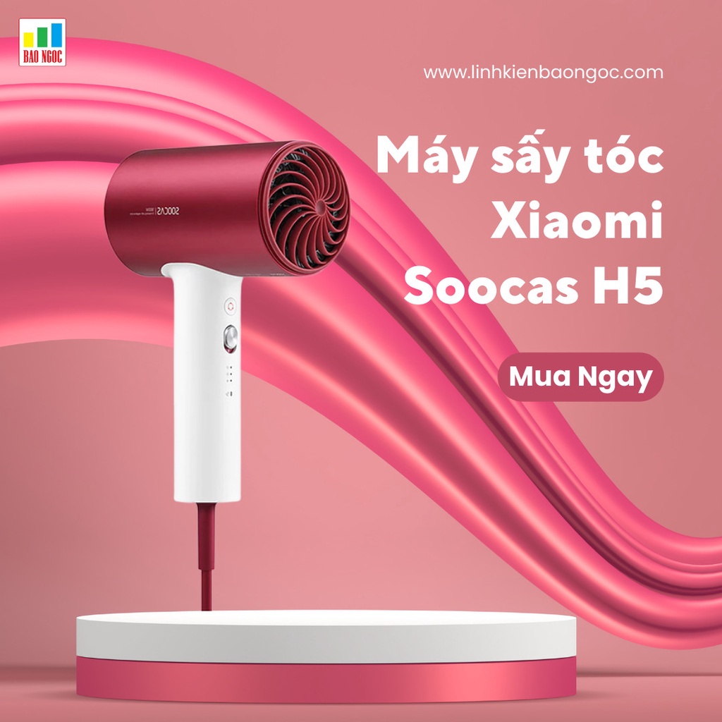 Máy sấy tóc Xiaomi Soocas H5 công suất 1800W ion âm cao cấp giúp bảo vệ tóc