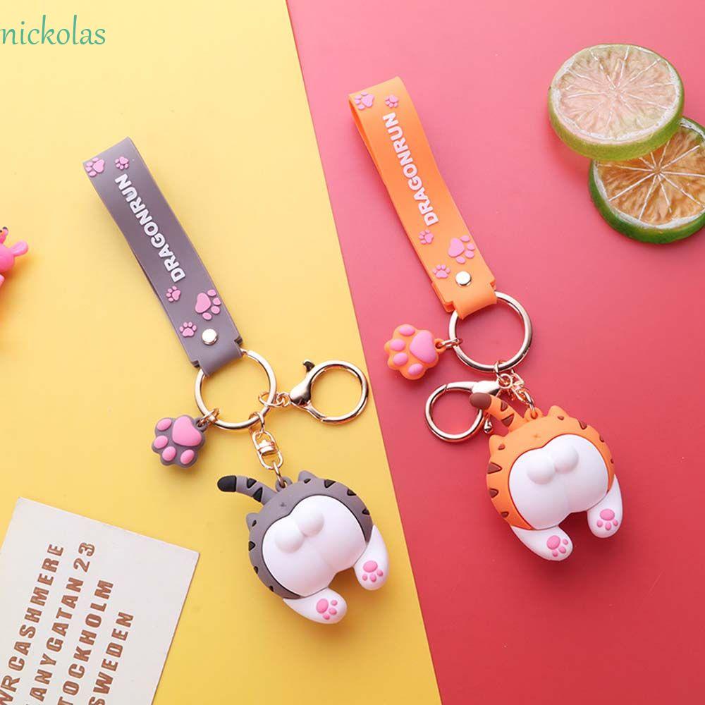 Móc Khóa Nhựa PVC Hình Mông Mèo Dễ Thương