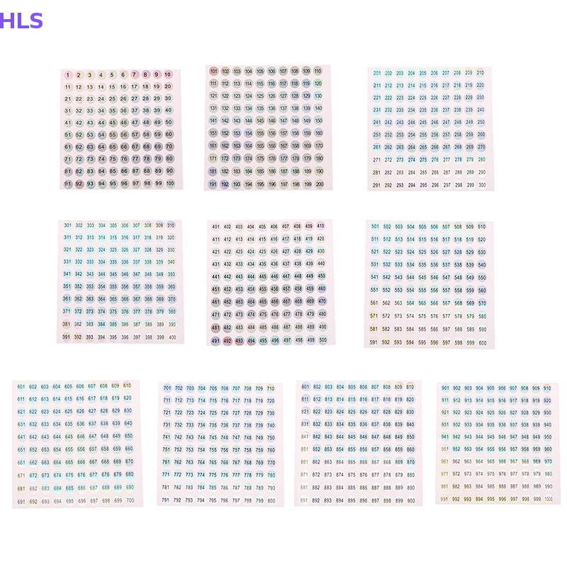 Nhãn Dán Số Điện Tử Tự Dính Chống Nước 1-1000 Hình Tròn