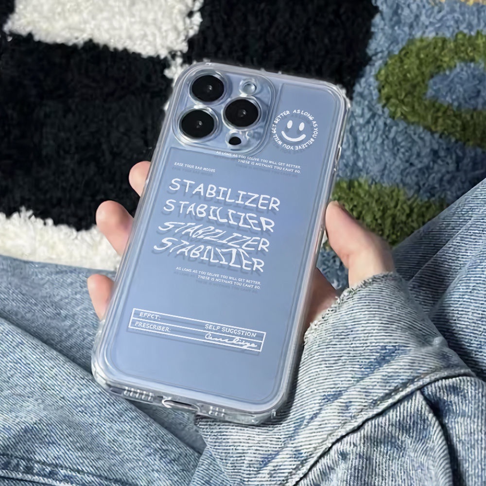 ✅Ốp Điện Thoại Dẻo In Chữ Tiếng Anh / Mặt Cười Đơn Giản Chống Sốc Cho Iphone 11786 1213 max 14proplus