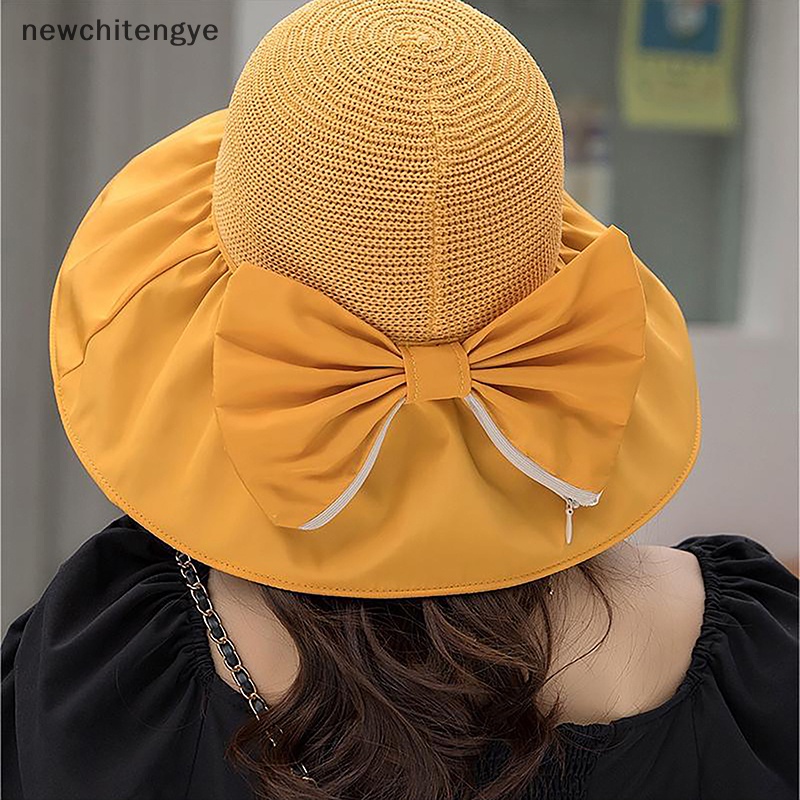 Nón Tai Bèo Vành Rộng Mềm Mại Chống Tia UV Màu Trơn Thời Trang Mùa Hè Cho Nữ