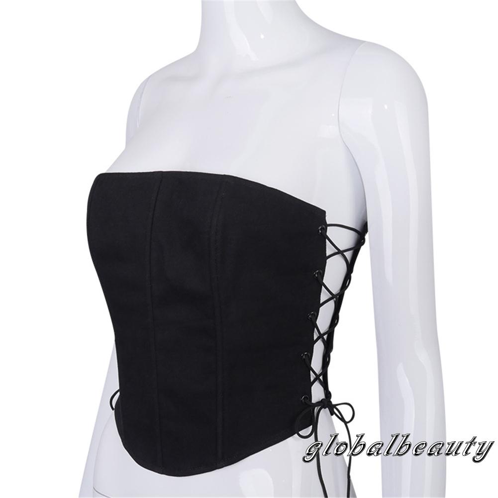 Áo Thun Không Dây Dáng Ôm Màu Trơn Thời Trang Mùa Hè Dành Cho Nữ