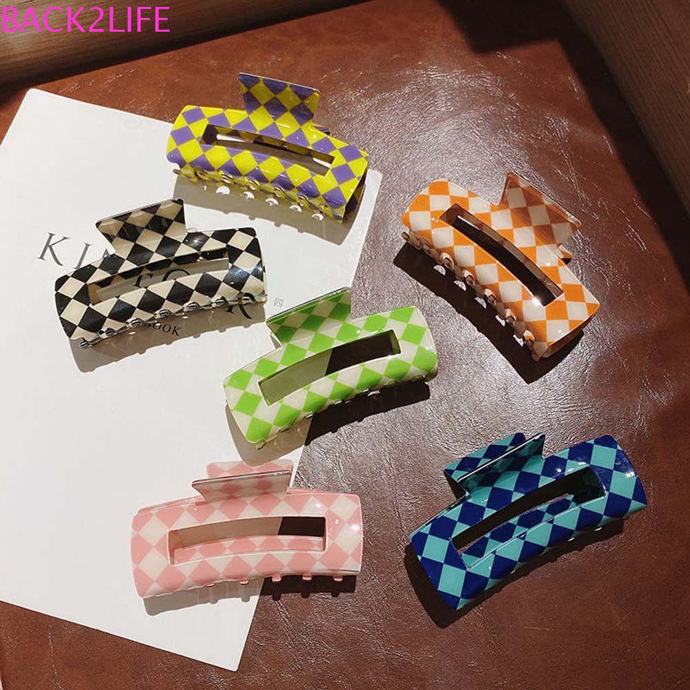 Set 2 Kẹp Tóc Họa Tiết Kẻ Ô Màu Kẹo Ngọt Trang Nhã Dành Cho Bạn Nữ