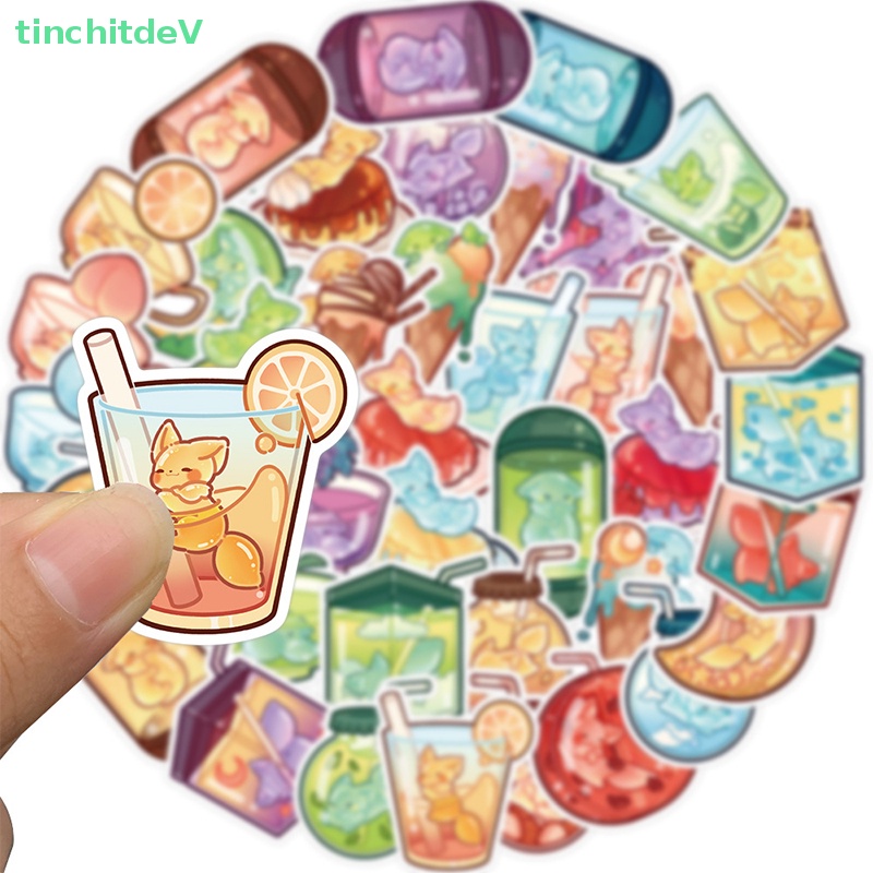 Bộ 40 Miếng Dán Bình Thủy Tinh Hình Cáo Graffiti Dễ Thương Trang Trí Thân Xe / Tủ Lạnh / Guitar