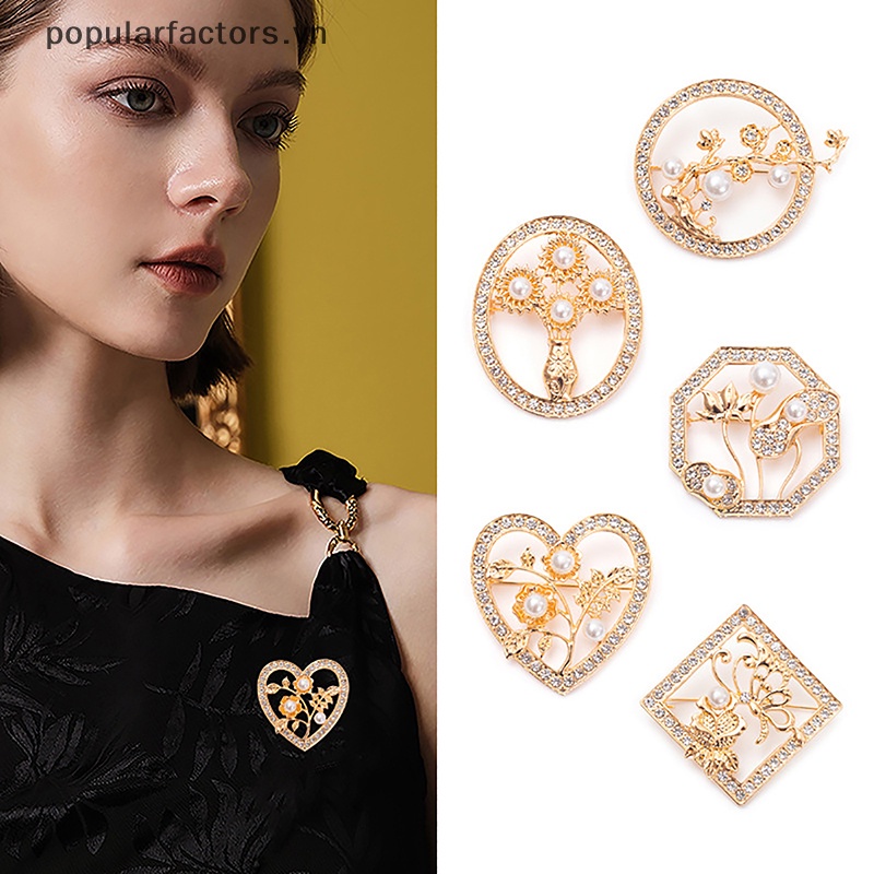 Ghim Cài Áo Hình Hoa Đính Ngọc Trai Phong Cách Vintage Thời Trang Cho Nữ