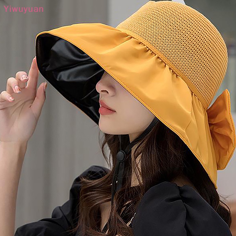 Mũ Vành Rộng Mềm Mại Chống Tia UV Màu Trơn Thời Trang Đi Biển Mùa Hè Mới