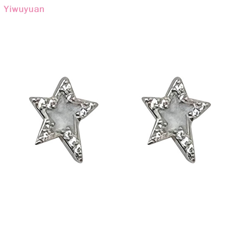 < Yiwuyuan > Khuyên Tai Đinh Tán Đính Đá Zircon Ngôi Sao Năm Cánh Phong Cách Punk Gothic Thời Trang Mới Dành Cho Nữ