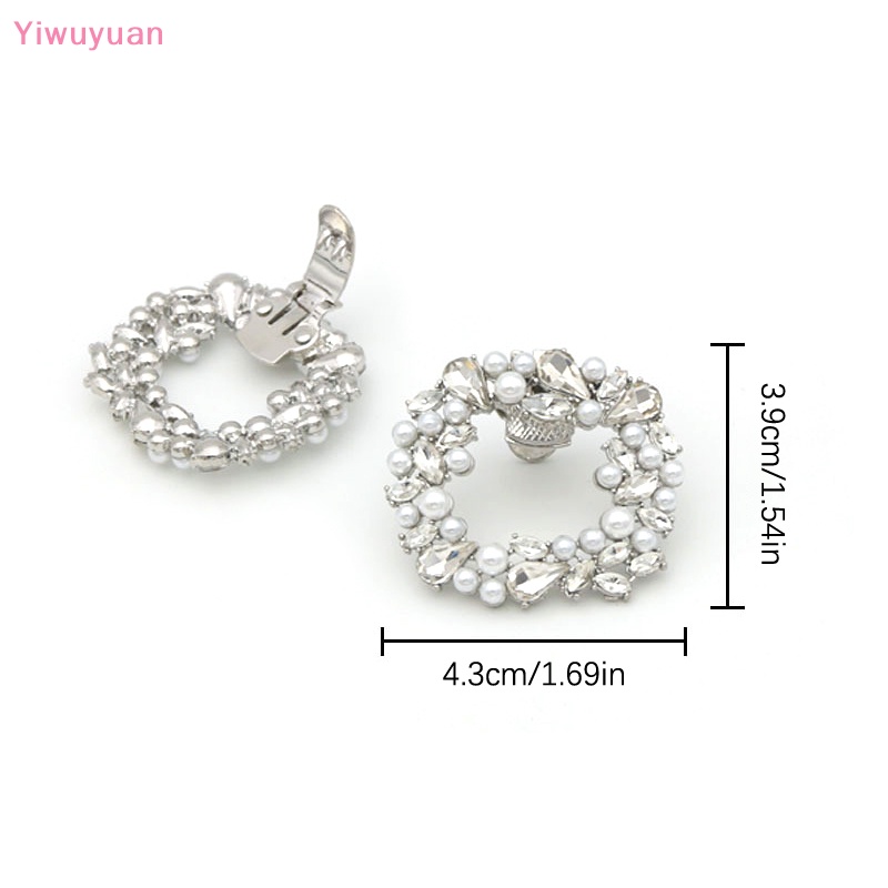 < Yiwuyuan > Kẹp Giày Cao Gót Đính Đá Pha Lê Lấp Lánh Có Khóa Vuông Tháo Rời Được Trang Trí Giày Cưới Mới