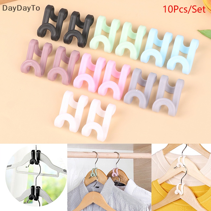 Set 10 Móc Nối Treo Quần Áo Tiết Kiệm Không Gian Tiện Dụng