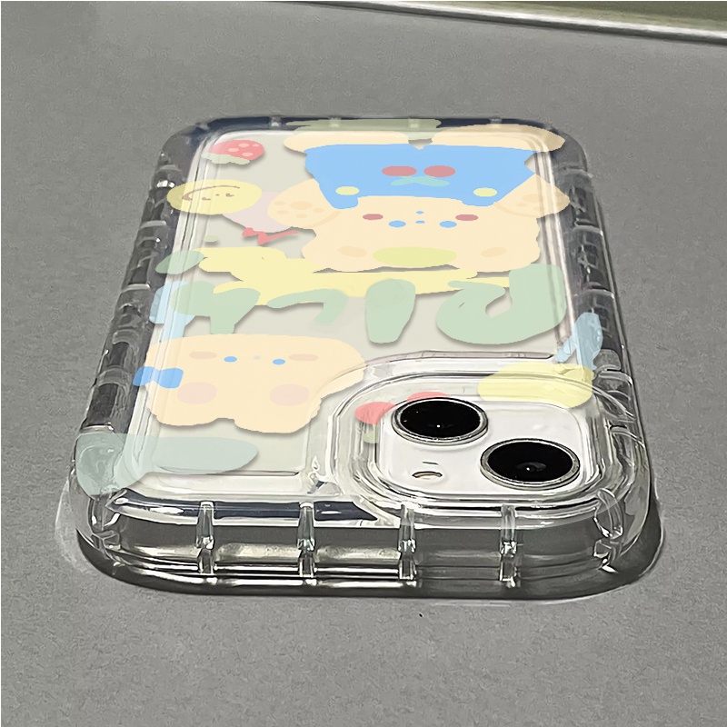 Ốp Điện Thoại Silicon TPU Mềm Trong Suốt Chống Sốc In Hình Gấu Cho IPhone 14 13 11 12 Pro XS Max X XR 7 + 8 Plus