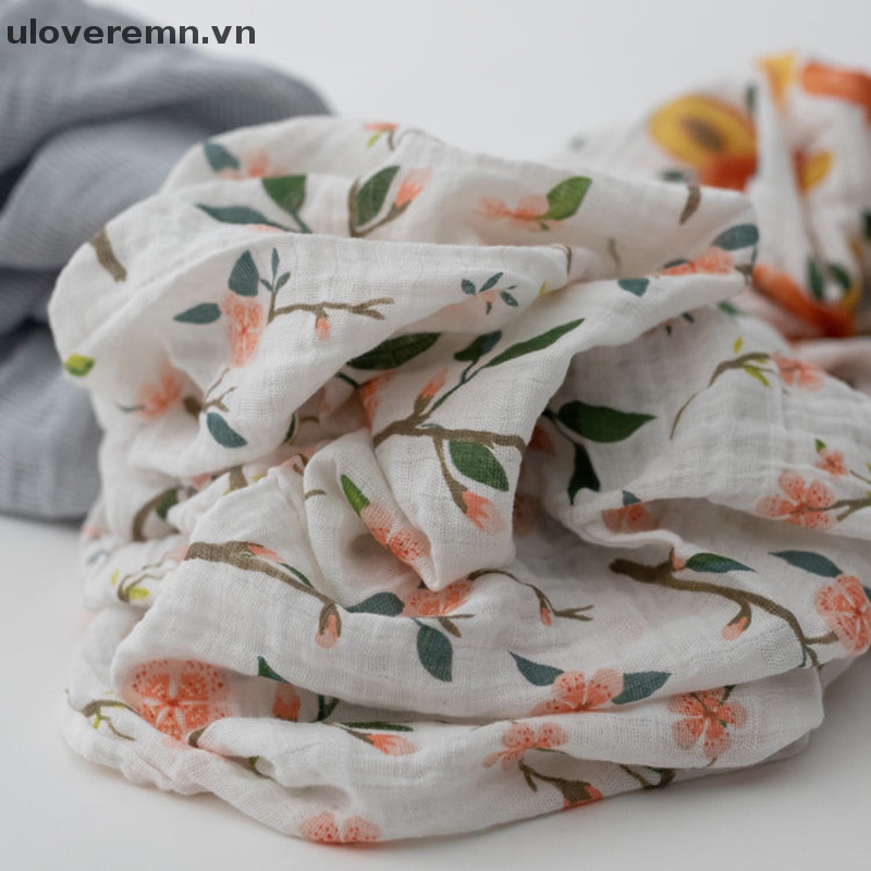 Set 3 Chăn Cotton Quấn Em Bé Sơ Sinh Phong Cách Muslin Mới