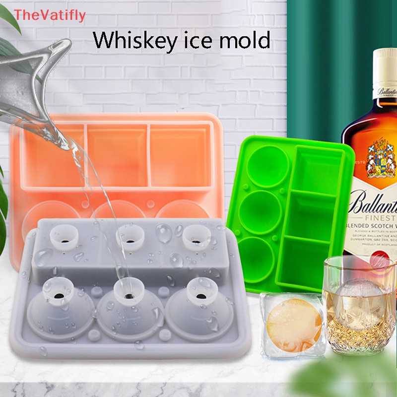 Khuôn Silicone Làm Đá Viên 3 Lỗ Hình Tròn Và Vuông Có Thể Tái Sử Dụng