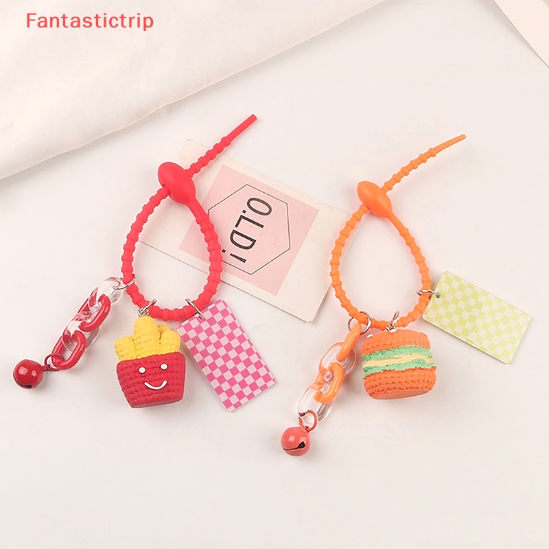 DELL [Fantastictrip] Móc Khóa Hình Hamburger Mặt Trăng Ngôi Sao Dễ Thương Trang Trí Ba Lô Xe Hơi