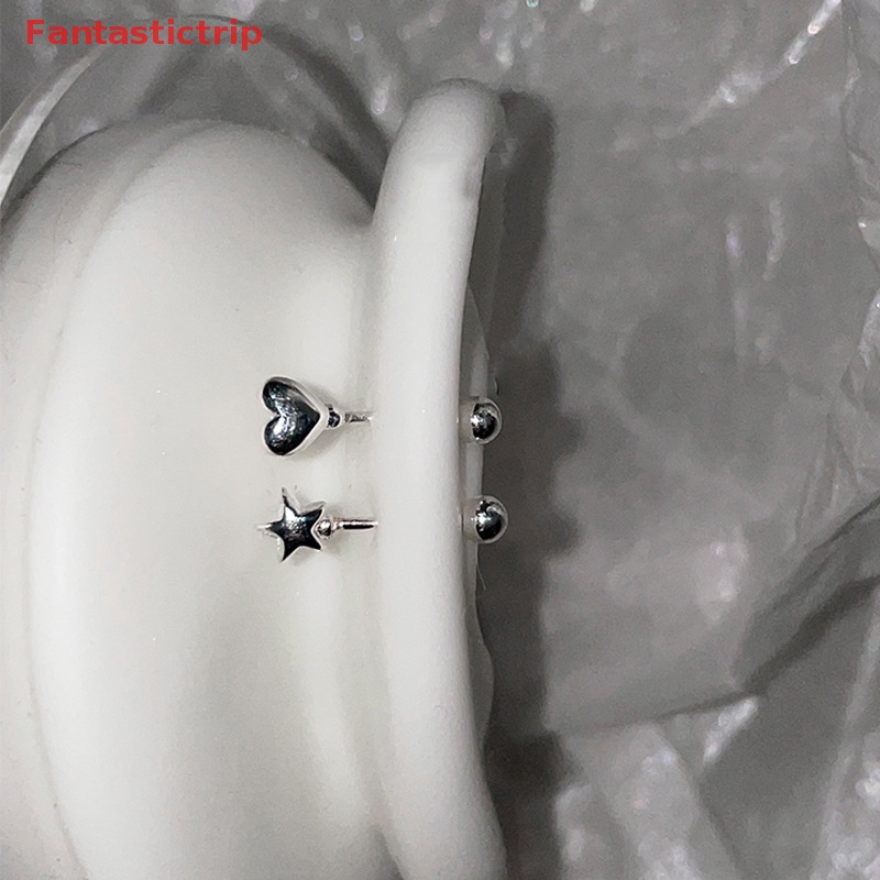 1 Đôi Bông Tai Hình Trái Tim Ngôi Sao Thời Trang Dành Cho Nữ