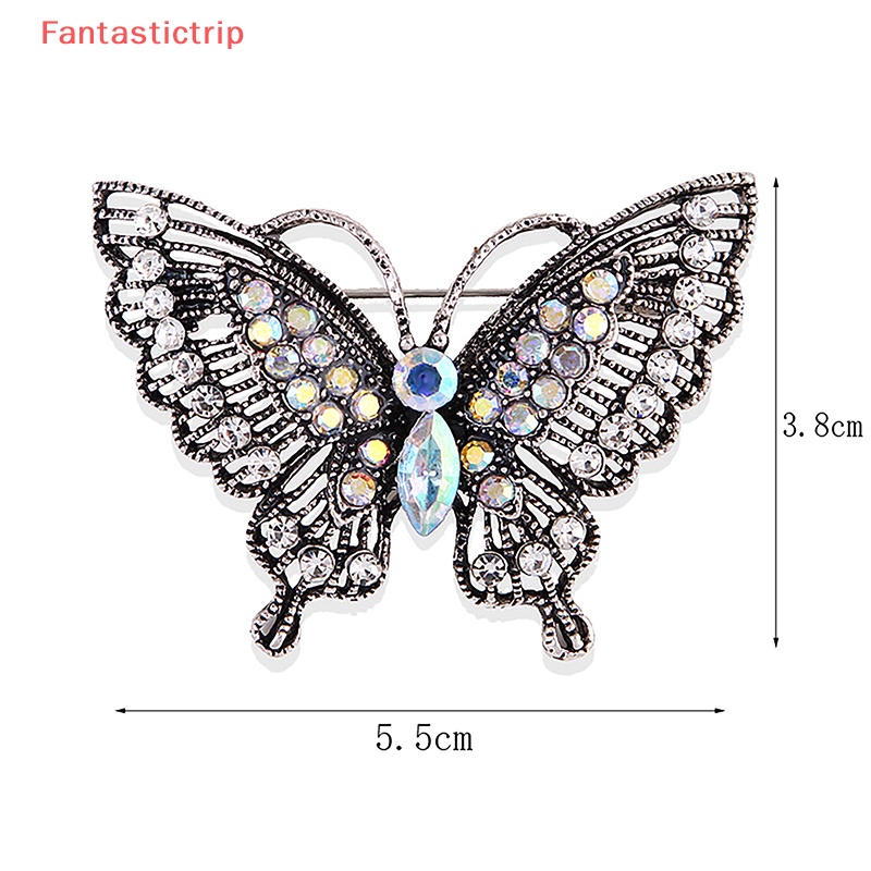 Ghim Cài Áo Hình Bướm Đính Đá Phong Cách Vintage Thời Trang Cho Nữ Mới