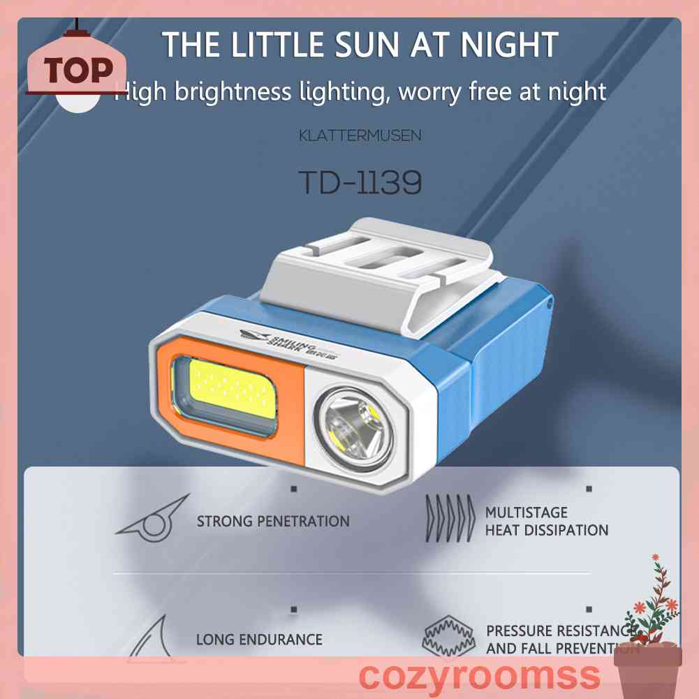 Đèn Pha LED COB Cảm Ứng Chống Thấm Nước Có Kẹp Mũ Lưỡi Trai