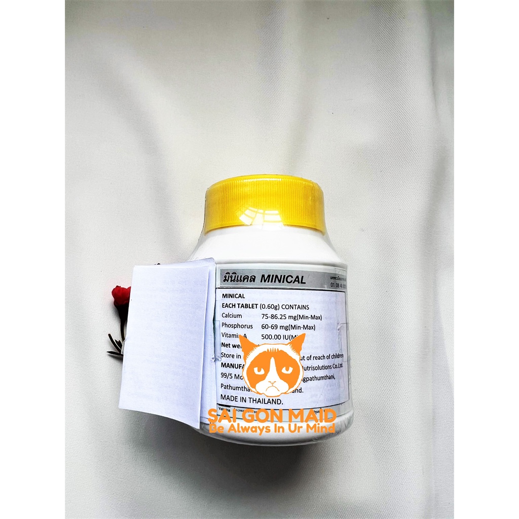 Calci Minical Hộp 90 viên - Bổ sung canxi và photpho cho chó nhỏ, mèo