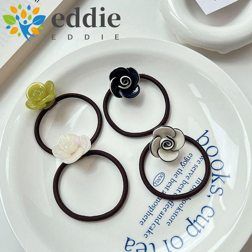 Dây Buộc Tóc Đuôi Ngựa Cao Su Co Giãn In Họa Tiết Hoa Trà / Da Báo Kiểu Vintage 26E Acetate