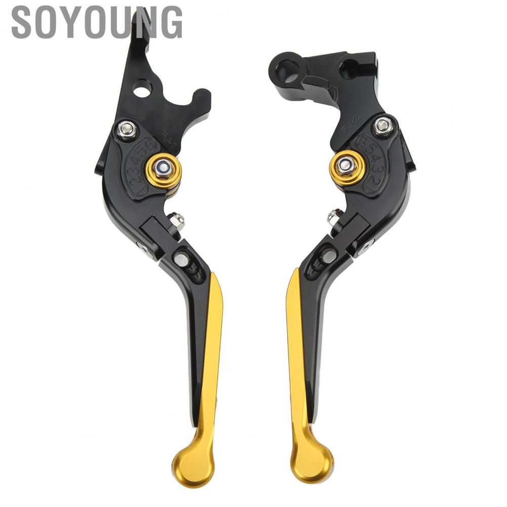 Soyoung Short Brake Clutch Levers  Rustproof Wearproof Adjustable Aluminum Alloy for MT07 MT09 FZ07