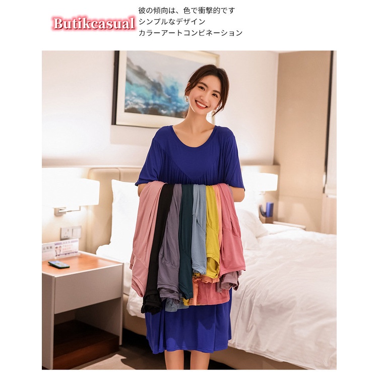 Đầm Cotton Chữ A Dáng Rộng Xếp Ly Tay Ngắn Cổ Tròn Màu Trơn Thoải Mái Thời Trang Mùa Hè 2023 Cho Nữ