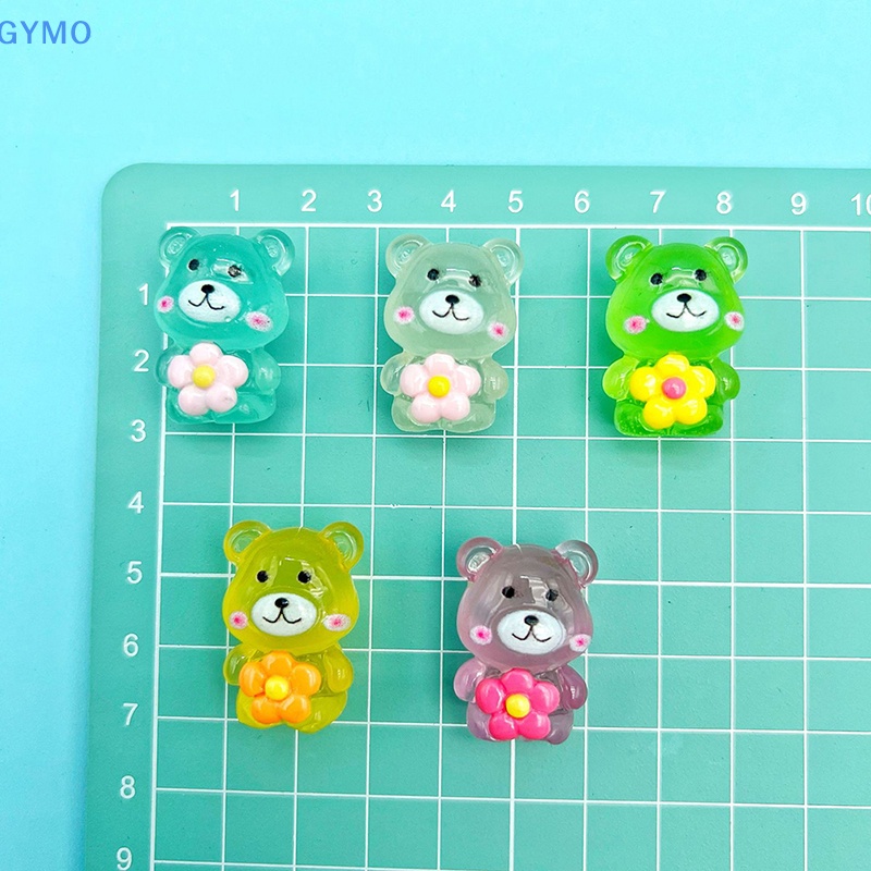 Bộ 2 Chú Gấu Hoạt Hình Bằng Nhựa Phát Sáng Dùng Trang Trí