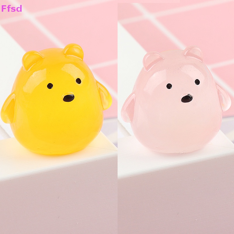 {Ffsd} Mặt Dây Chuyền Resin Ba Chiều Mini Hình Gấu Bằng Nhựa Resin Phát Quang DIY Trang Trí Móc Khóa * Hàng Bán Chạy