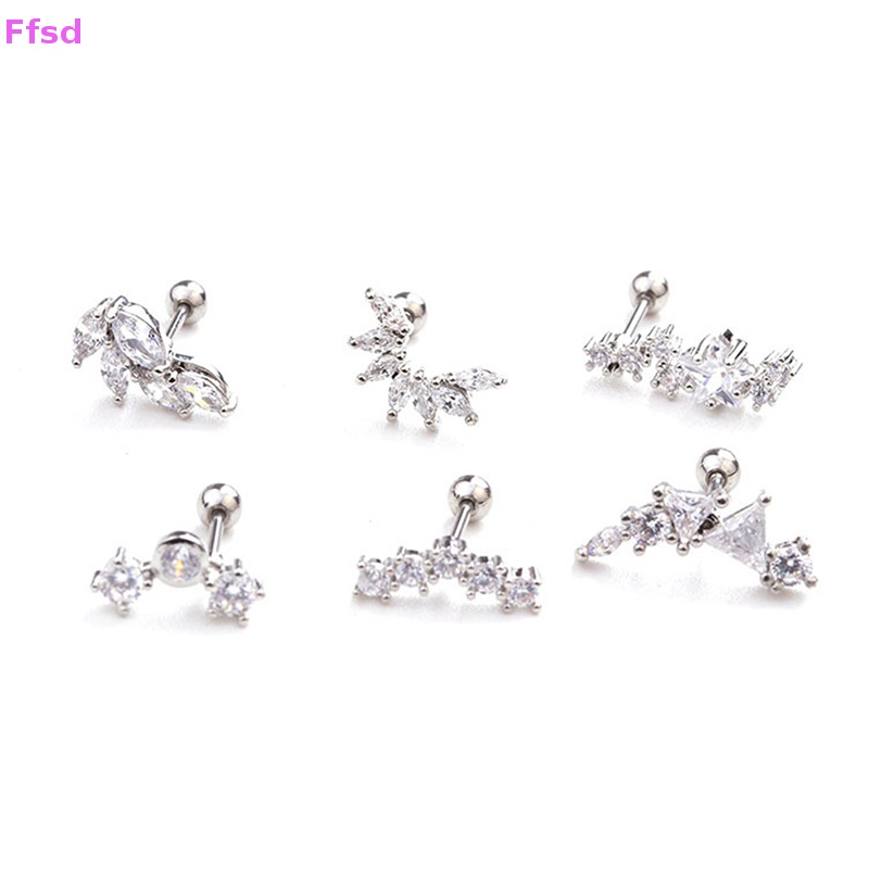 1 Khuyên Tai Xoắn Ốc Đính Đá Zircon Thời Trang Cho Nữ