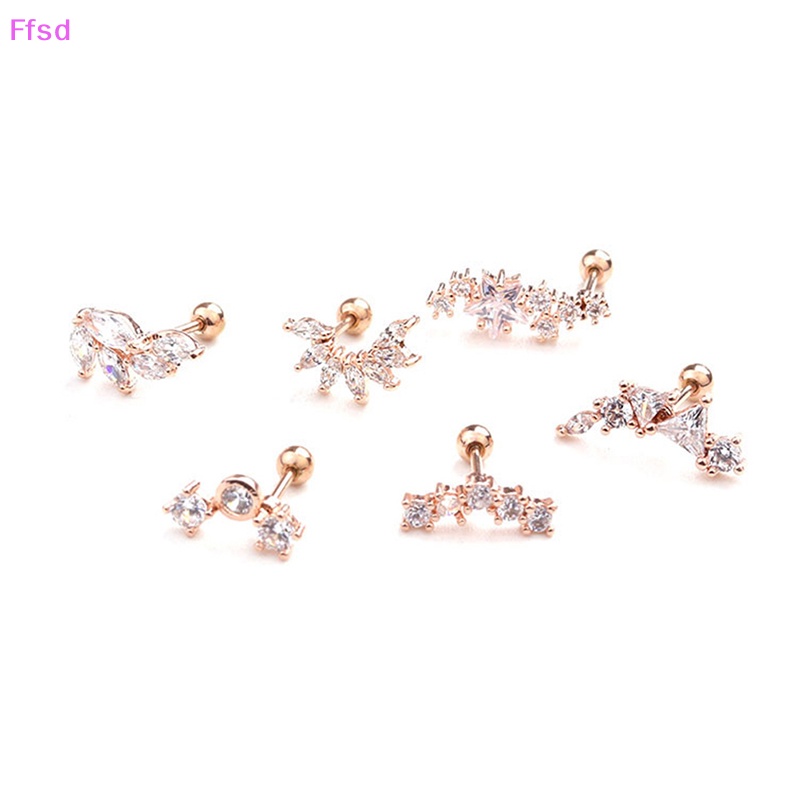 1 Khuyên Tai Xoắn Ốc Đính Đá Zircon Thời Trang Cho Nữ