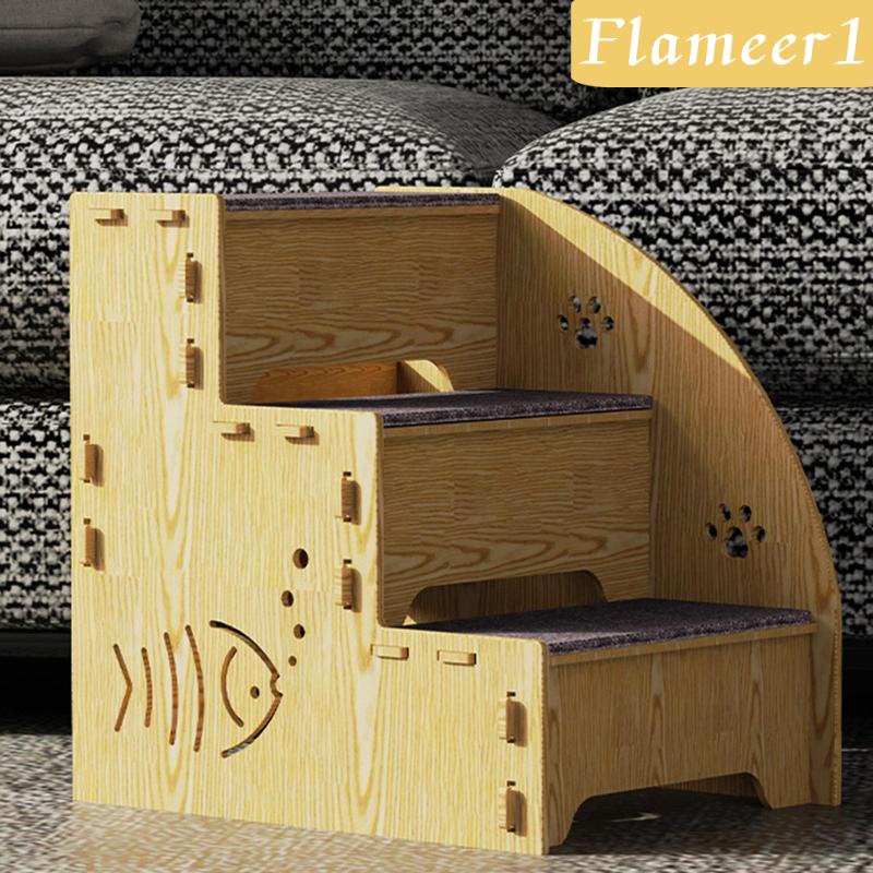 Bậc Thang Leo Bằng Gỗ Chống Trượt Cho Thú Cưng Chó Mèo 1]