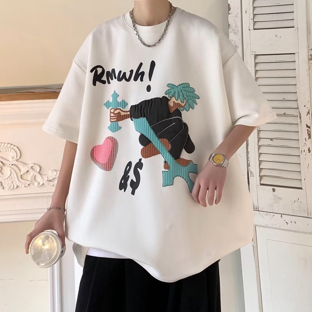 Áo Thun Ngắn Tay Dáng Rộng Thời Trang Mùa Hè Giản Dị Dễ Phối Đồ Dành Cho Nam