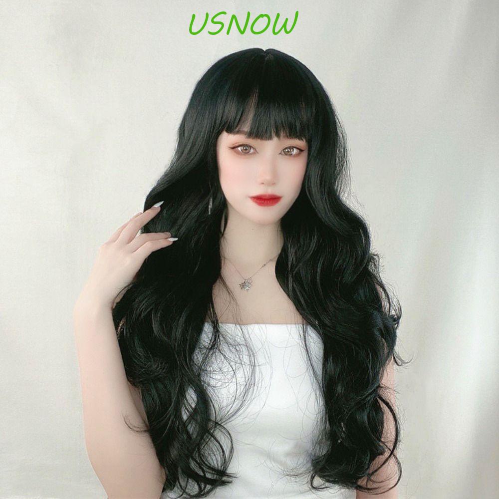 Bộ Tóc Giả Dài Xoăn Bằng Sợi Tổng Hợp Chất Lượng Cao Không Đường May Phong Cách Lolita Cho Nữ