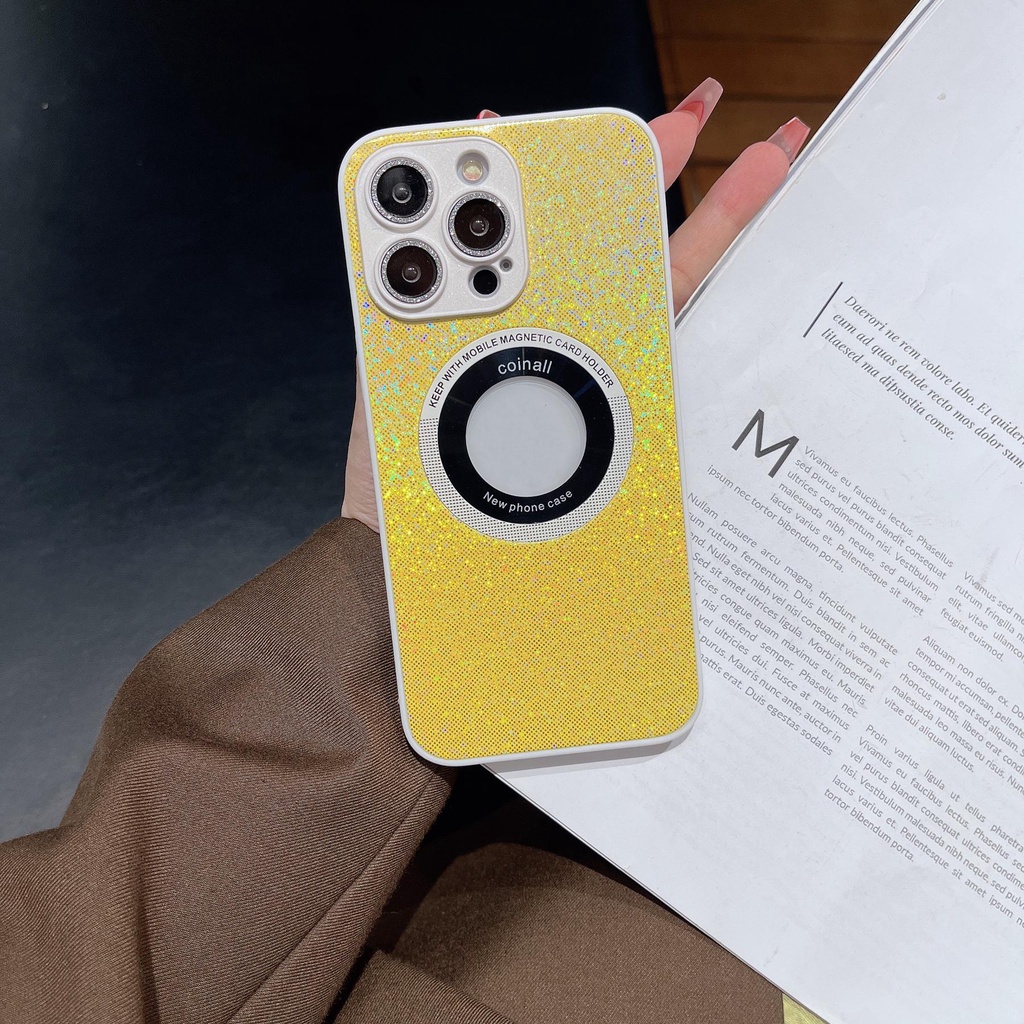 Ốp Điện Thoại PC Cứng Trong Suốt Đính Kim Cương Nhiều Màu Chống Rơi Cho iPhone 12 13 14 Pro Max