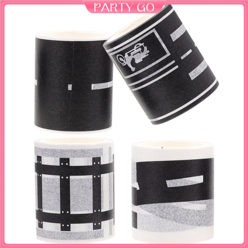 4 Cuộn Băng Keo Dán Nhãn Đồ Chơi Xe Lửa / Đường Ray Phát Triển Trí Tuệ