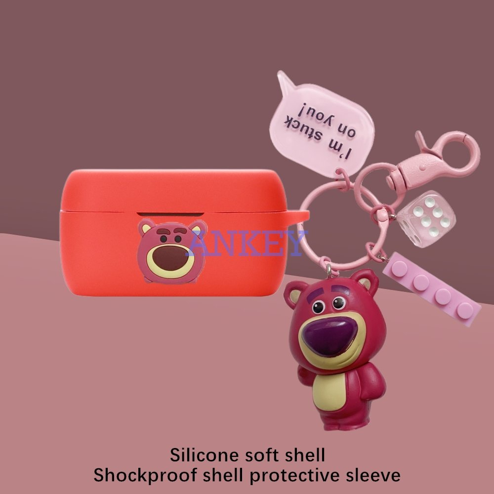 For JBL LIVE FREE NC NC+ Live 300 Earphone Silicone Case Toy Gift Earbuds Soft Protective Headphone Cover Headset Skin with Pendant