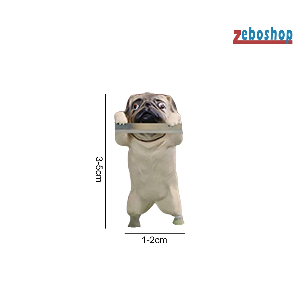 Đồ Trang Trí Bể Cá Hình Chó Pug Hoạt Hình Bằng Nhựa Resin Bền Bỉ