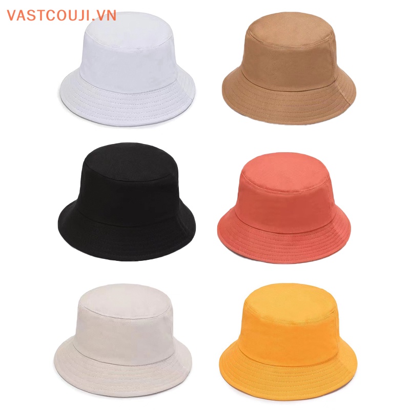 Mũ Tai Bèo Cotton Màu Trơn Có Thể Gập Lại Thời Trang Mùa Hè Cho Nam Nữ