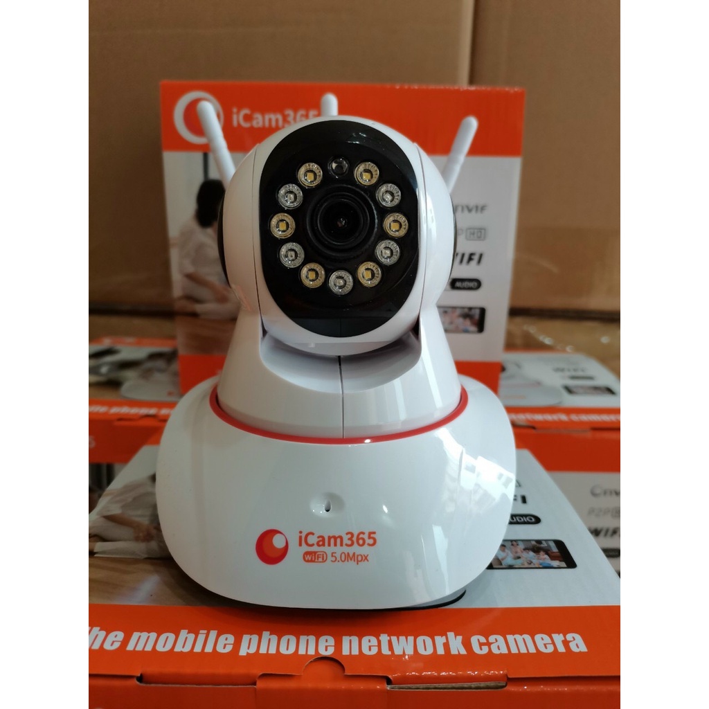 Chính Hãng Camera icam365 Chính hãng 11 LED, Quan sát 360 độ, Hình ảnh 5Mpx Ultra, Tầm nhìn ban đêm Full Color