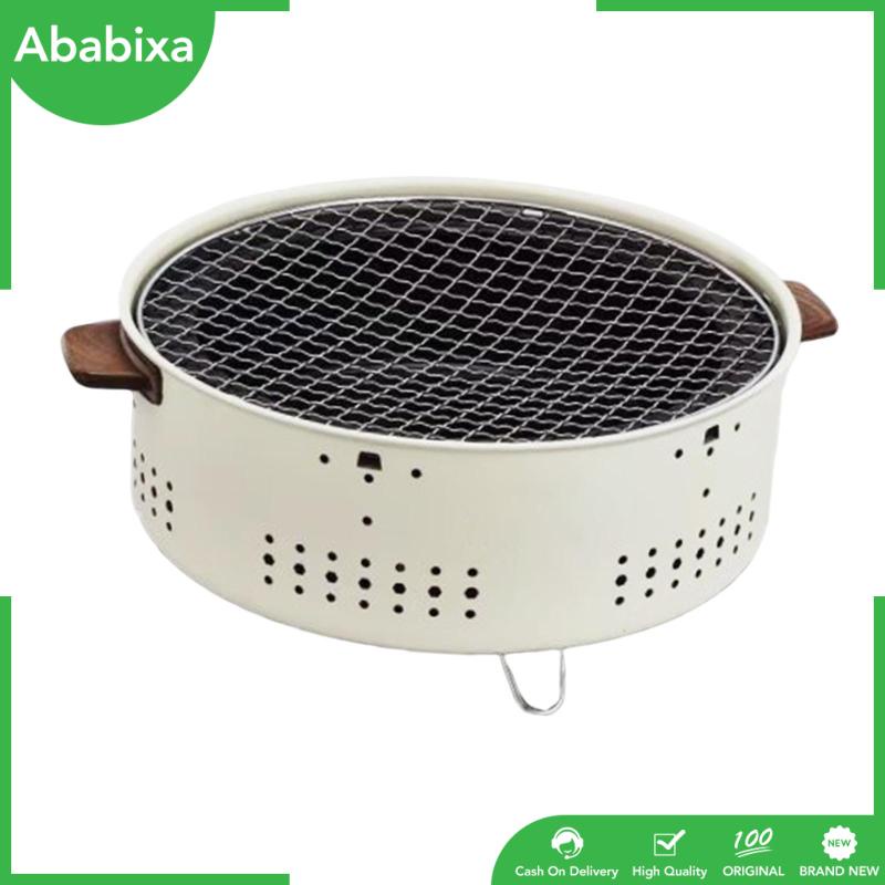 Vỉ Nướng Hình Tròn 12.2x5.5inch Tay Cầm Bằng Gỗ Chống Bỏng Siêu Bền Tiện Dụng Mang Theo Du Lịch Dã Ngoại