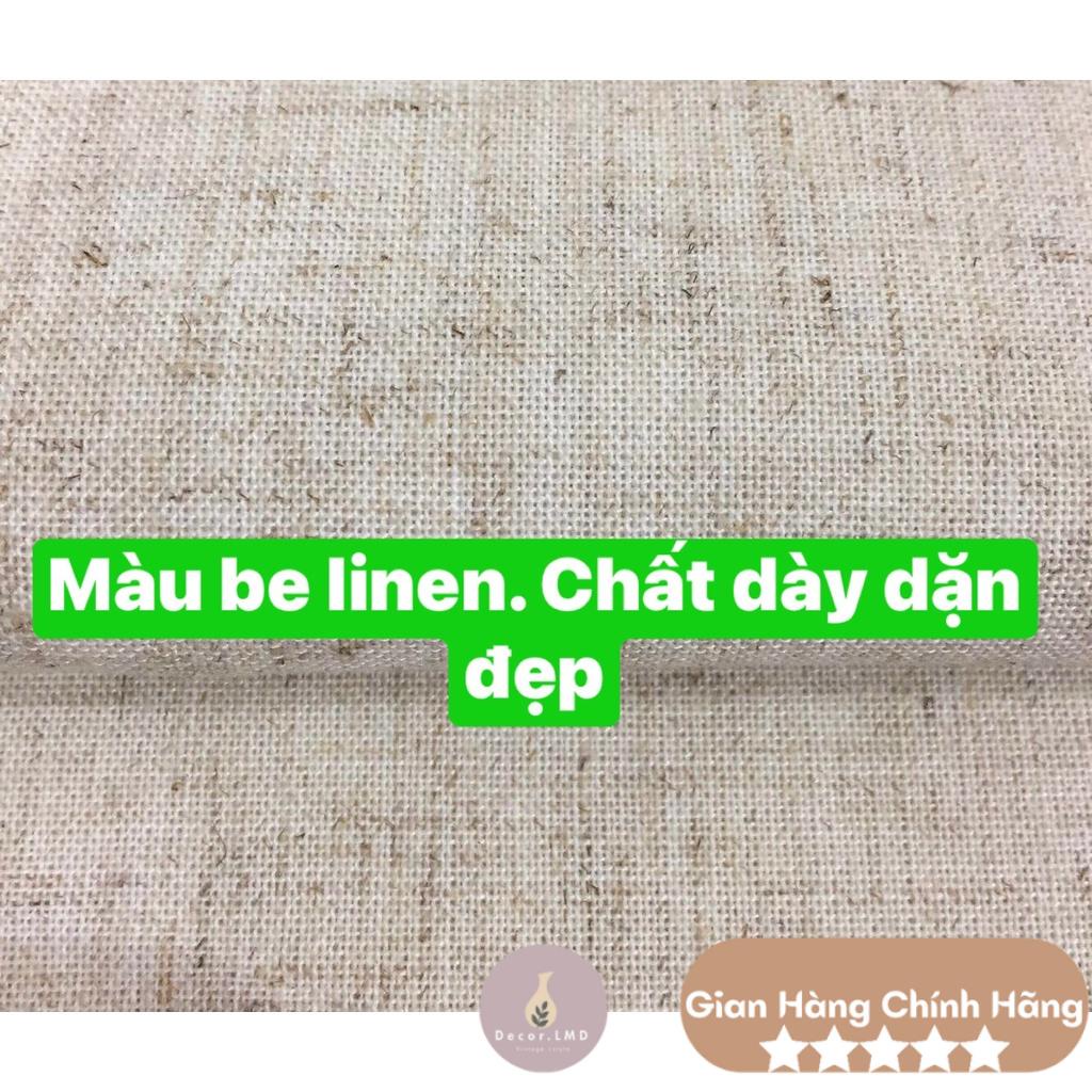 Khăn trải bàn vải canvas linen be, vải bố thô trải giường, may túi, đồ thủ công