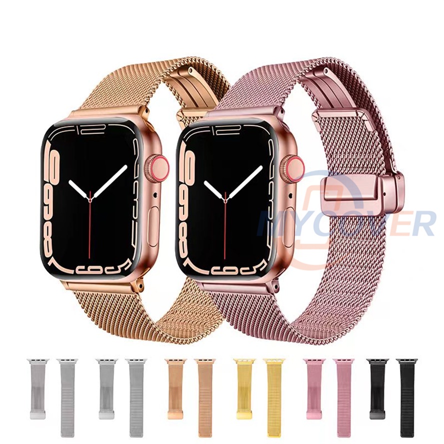 Dây Đeo Milan Thay Thế Cho Đồng Hồ Thông Minh Apple Watch Series 8 Ultra Pro 7 6 SE 5 4 3 2 1 Size 49mm 41mm 45mm 44mm 42mm 40mm 38mm