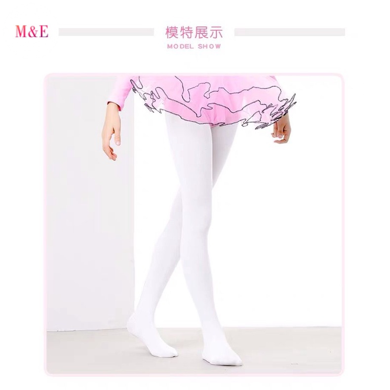 M &amp; E Quần Tất Múa Mỏng Màu Trắng Phong Cách Xuân Thu Mới 2023 Cho Bé Gái