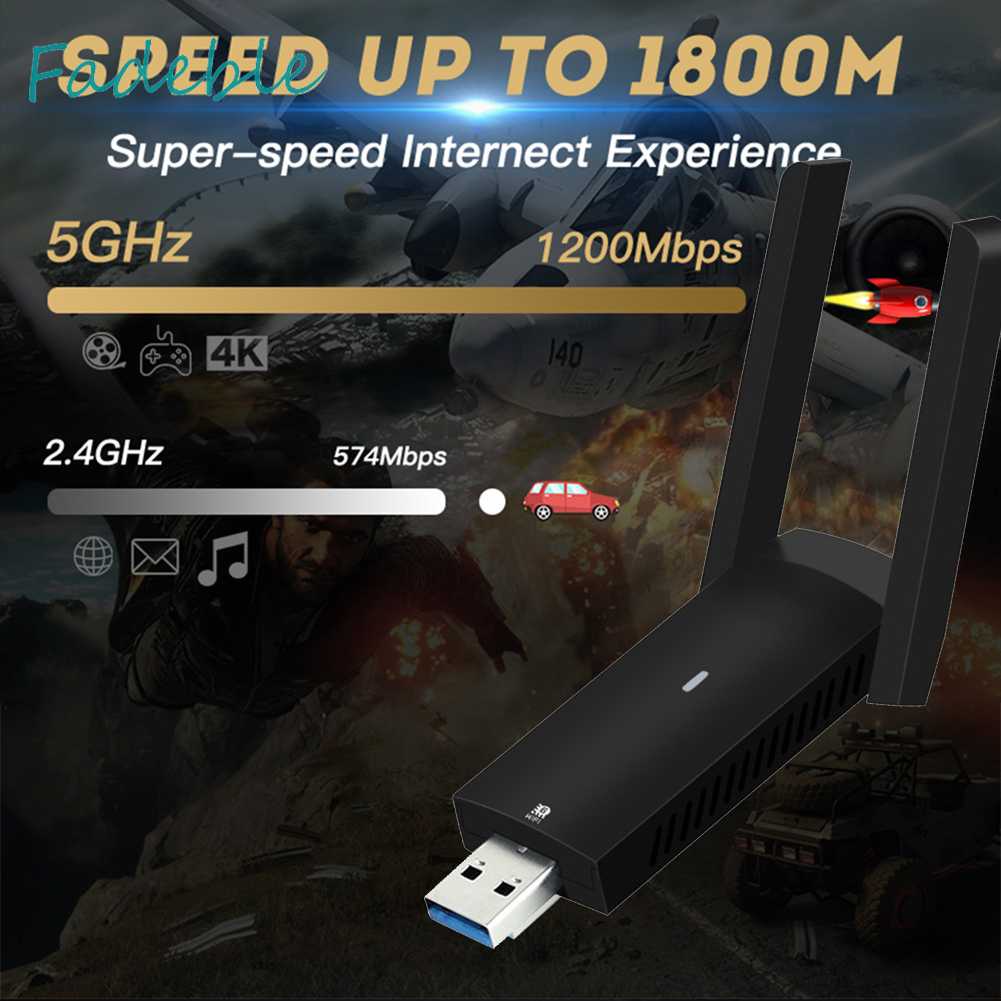 Thẻ Mạng WiFi 6 Cổng Usb 3.0 FU-AX1800 1800Mbps 2.4G / 5G Cho Máy Tính