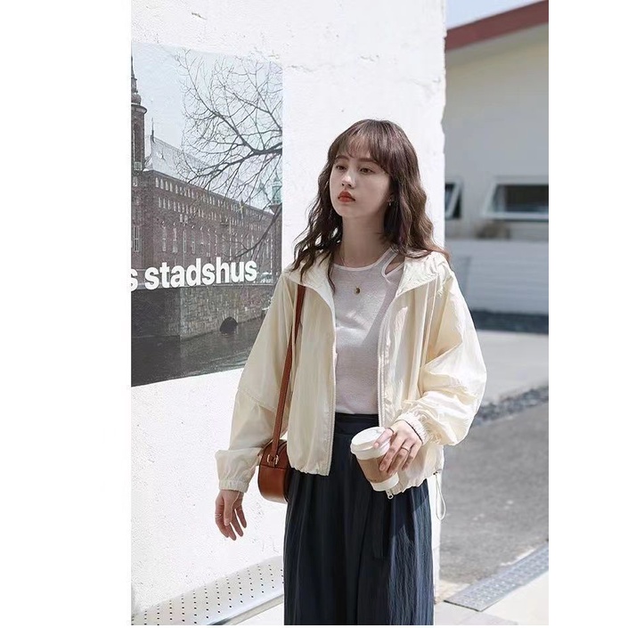 Áo Khoác Mỏng Có Mũ Trùm Đầu Thoáng Khí Phong Cách Mới Mùa Hè Cho Nữ